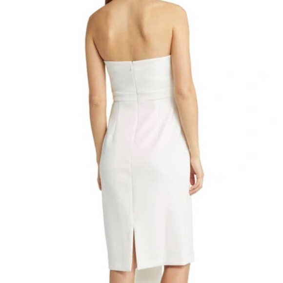 NEW Eliza J Strapless Scuba Crepe Cocktail Dress in Ivory - size 10 - Picture 6 of 10